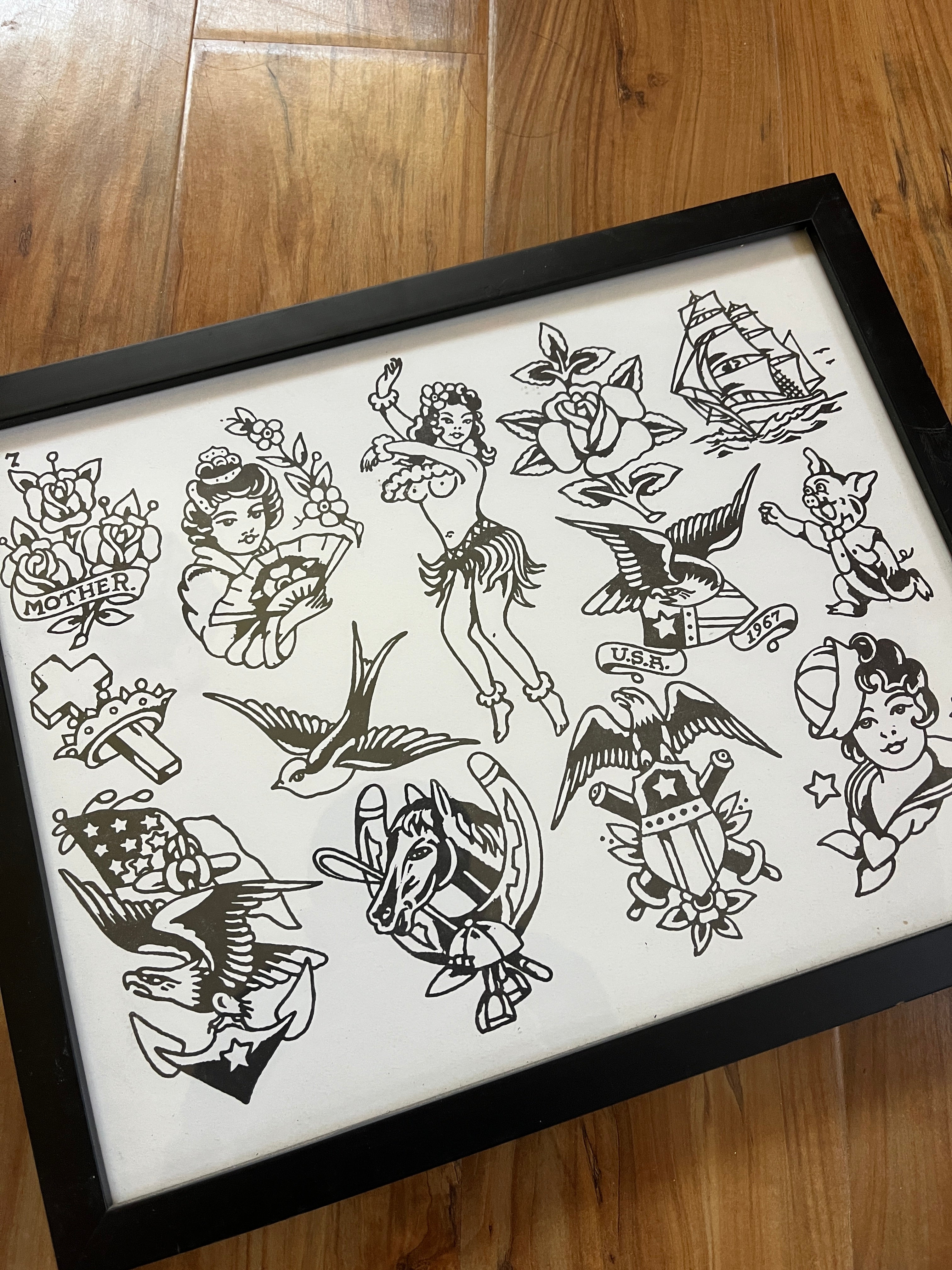 Antique Zeis supply house tattoo flash
