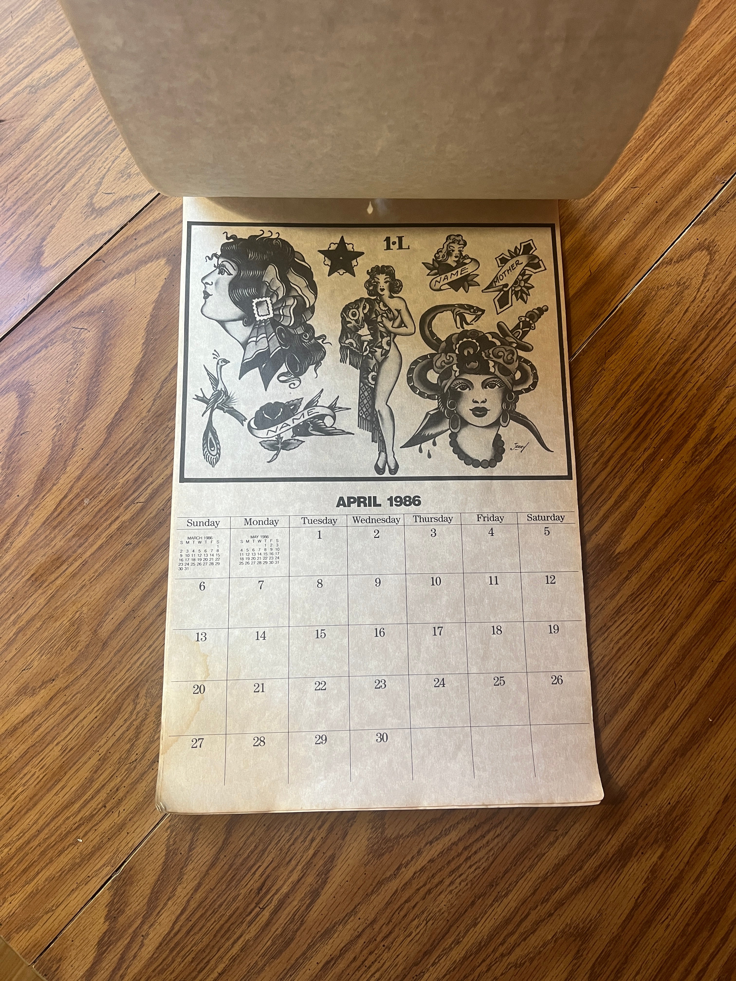Mr. Flash(Mike Malone) produced sailor Jerry tattoo flash calendar