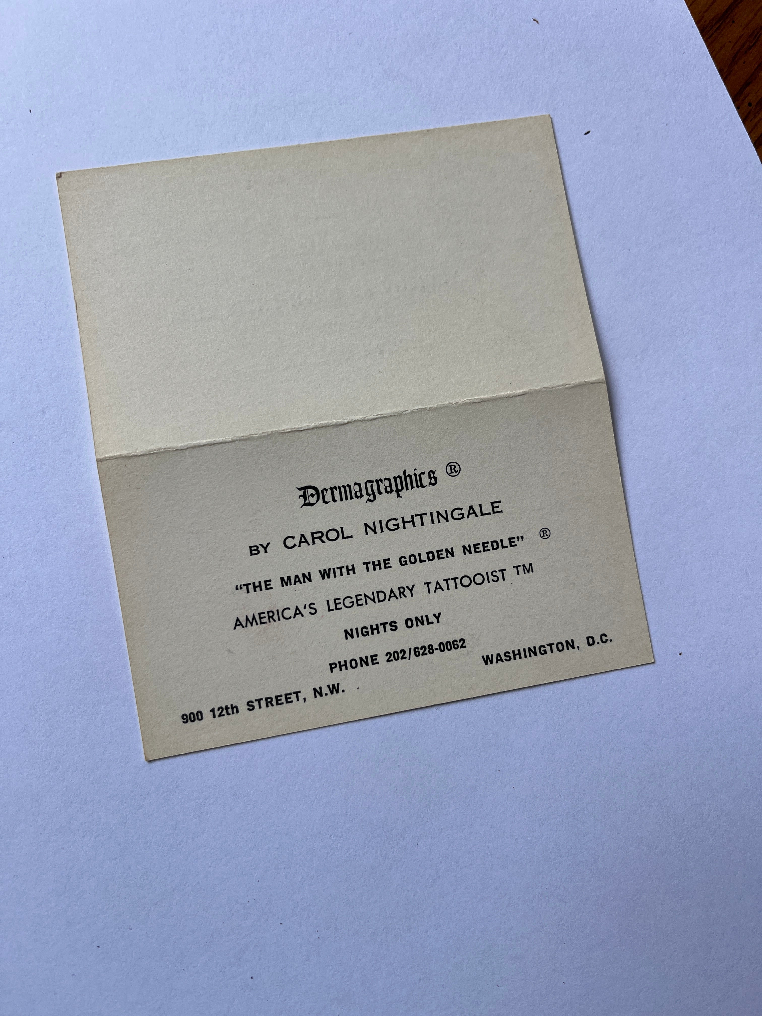 Carol nightingale two sides biz card.
