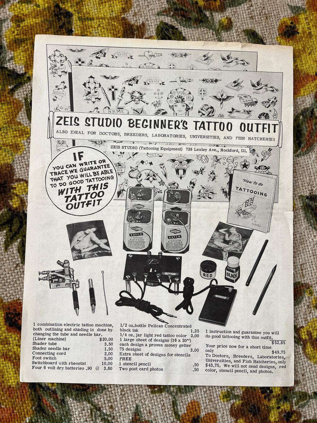 Vintage Zeis studio advertisement