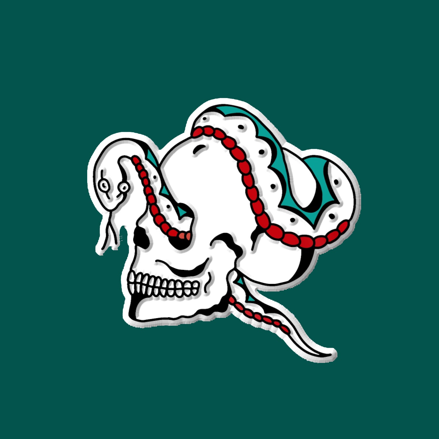 WICKS SKULL SNAKE MAGNET